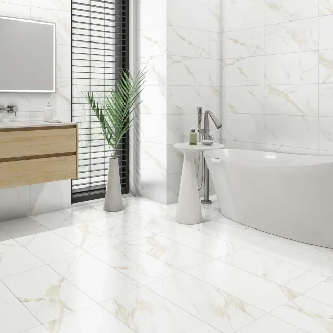 Carrara Gold Matt Marble Effect Porcelain Wall and Floor Tile