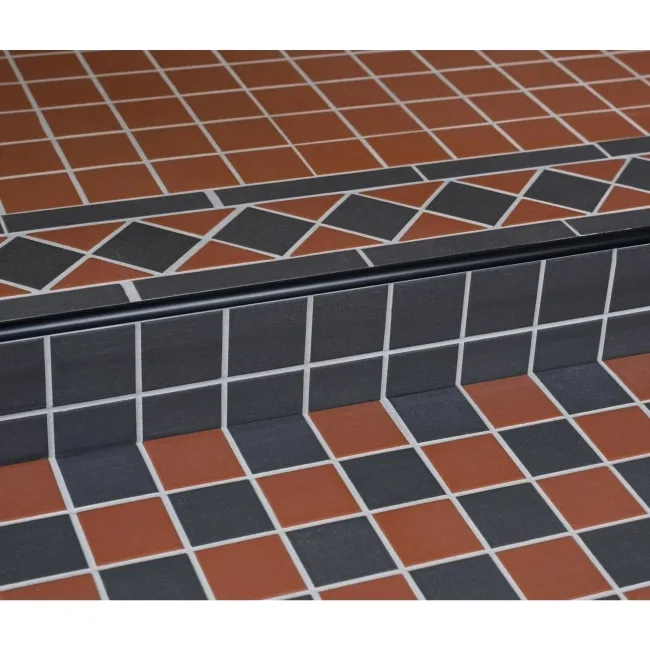 Victorian Red & Black Chequer Mosaic