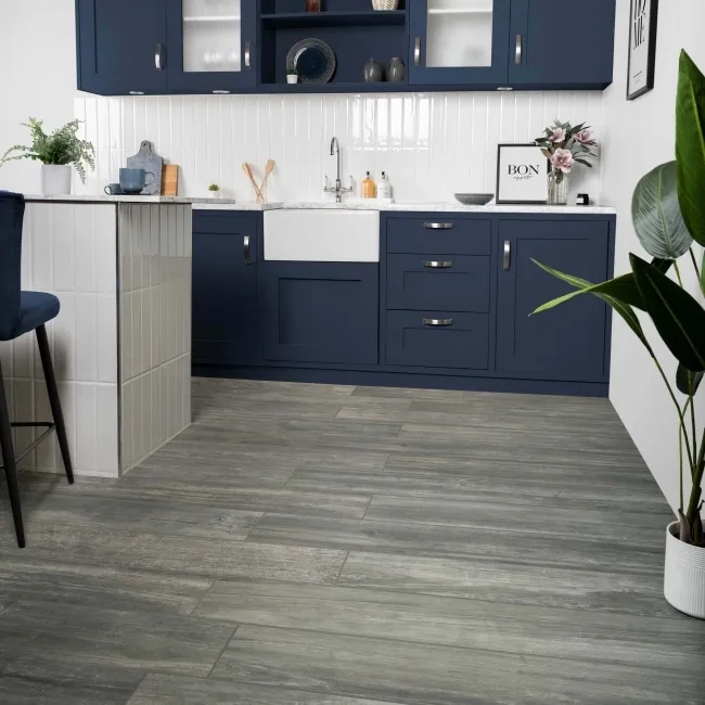 Copenhagen Dark Grey Rectified Matt Wood Effect Porcelain Floor Tile