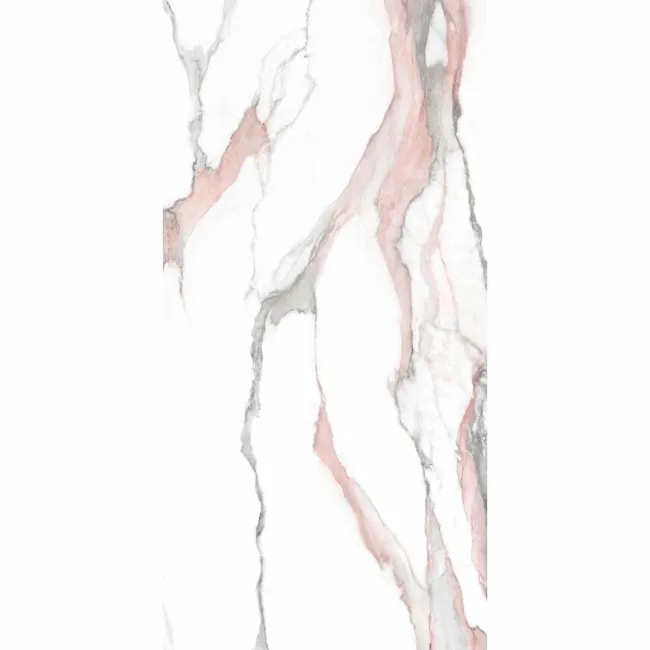 Fantasy Calacatta Pink Polished Marble Effect Porcelain Wall and Floor Tile