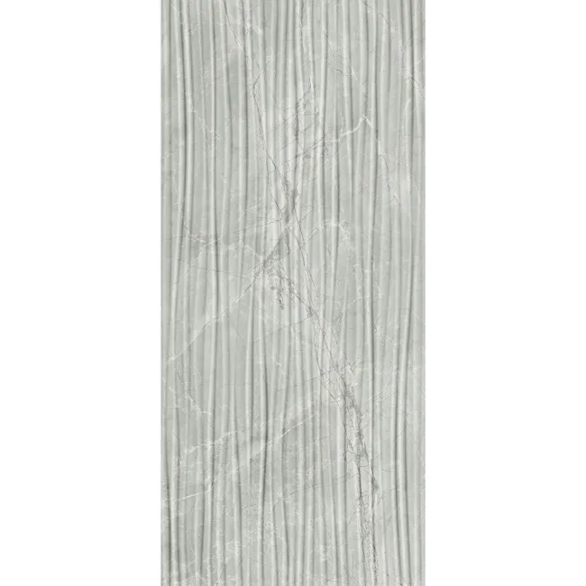 Fior Di Bosco Light Grey Decor Marble Effect Gloss Ceramic Wall Tile