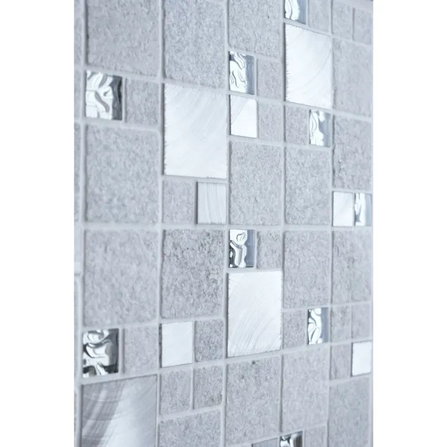 Comet White Square Stone Mosaic 300x300