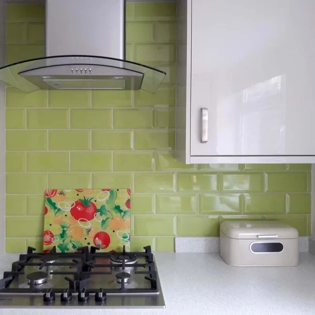 Lime Gloss Wall Green Metro Tiles