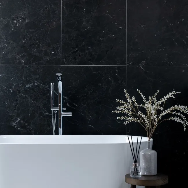 Neeko Black Stone Effect Matt Porcelain Tile
