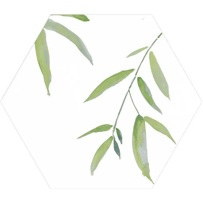 Oasis Floral Patterned Hexagon Matt Porcelain Wall and Floor Tile