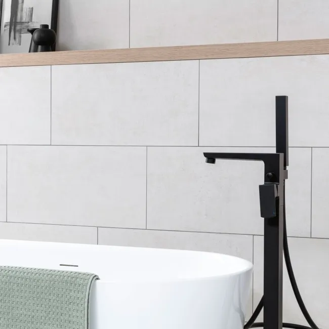 Oxide White Concrete Effect Matt Ceramic Wall Tile