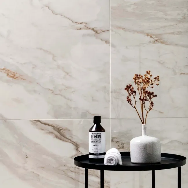 The Room Cream Italian Polished Porcelain Wall and Floor Tiles