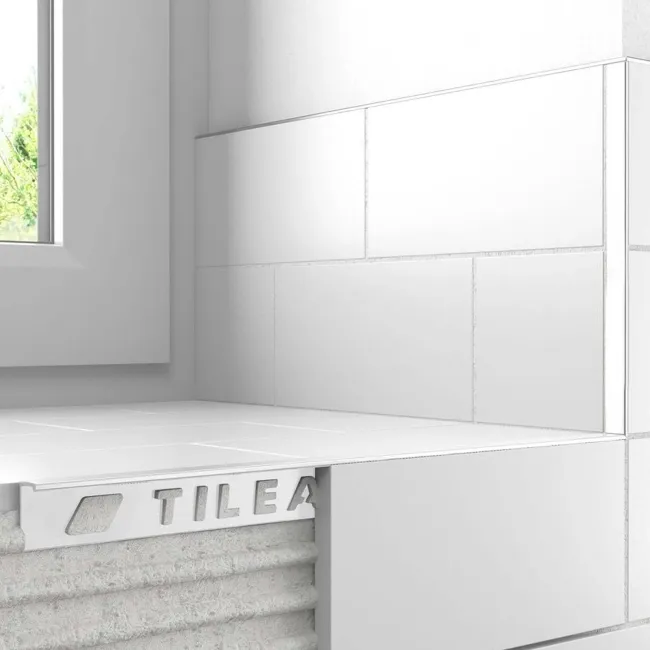 12mm White Square Edge Metal Trim