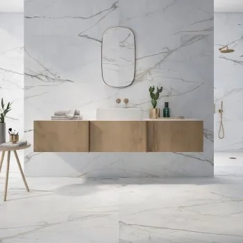 Ethos Golden Grey Marble Effect Matt Porcelain Tile