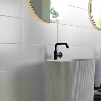 Flat White Matt Ceramic Wall Tile 250x500