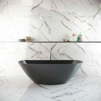 Lasa Golden Grey Marble Effect Polished Porcelain Floor Tile