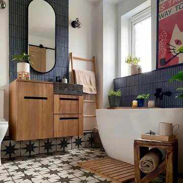 Metropolis Star Black Wall and Floor Tiles