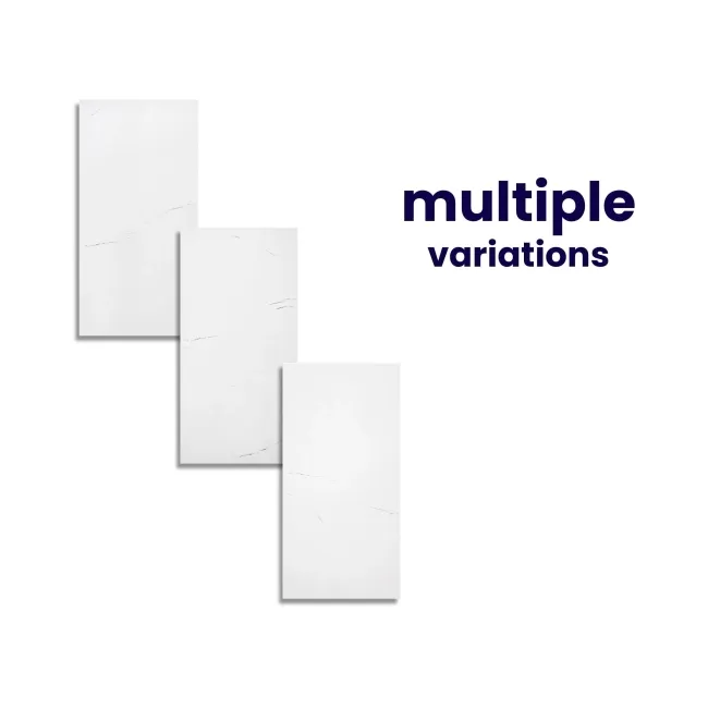 Barbados White Marble Effect Polished Porcelain Wall and Floor Tiles