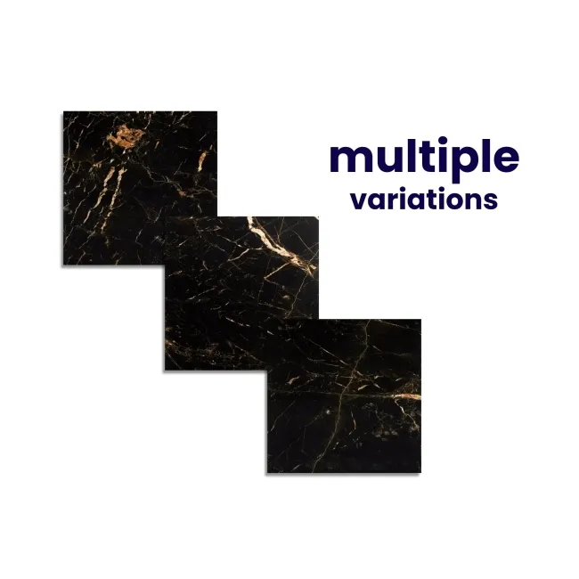 Sky Golden Black Marble Effect Polished Porcelain Floor Tile