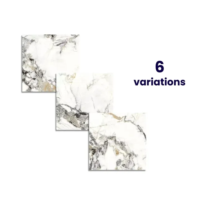 Detroit White Marble Effect Polished Porcelain Floor Tile