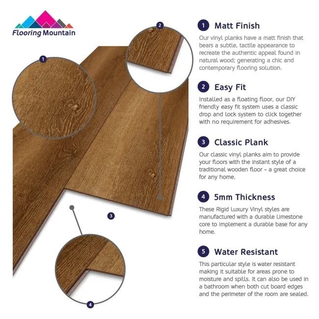 Adelie Walnut Luxury Click Vinyl Flooring 5mm