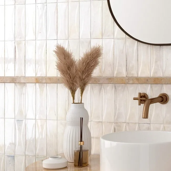 Luma Antique White Gloss Decor Ceramic Wall Tile