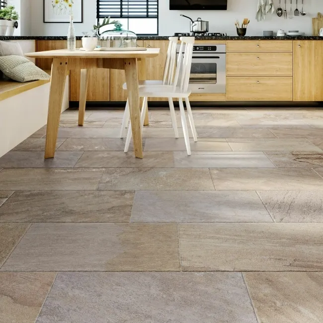 Filita Beige Stone Effect Anti Slip Matt Porcelain Wall and Floor Tile