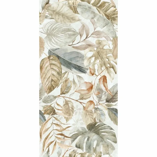 Lifefull Beige Floral Decor Matt Porcelain Wall Tile