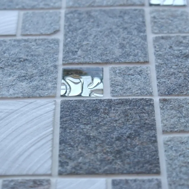 Comet Grey Square Stone Mosaic 300x300