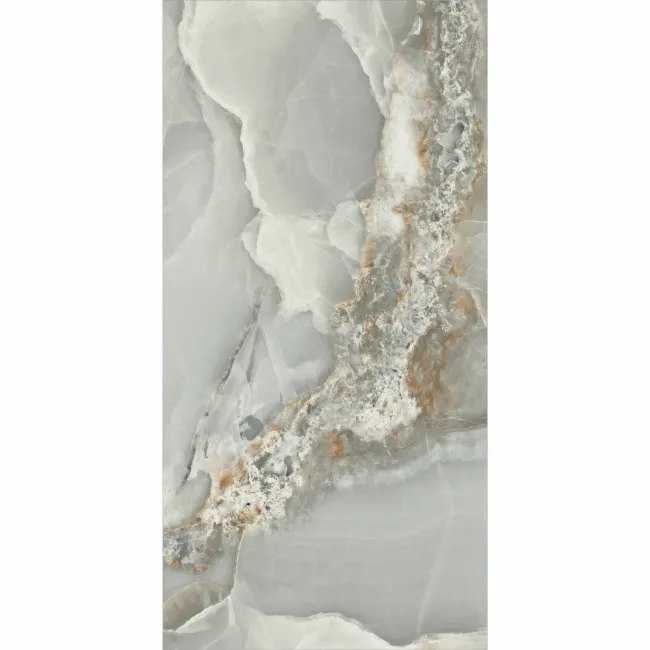 Onyx Marble Effect Grey Polished Porcelain Wall and Floor Tile