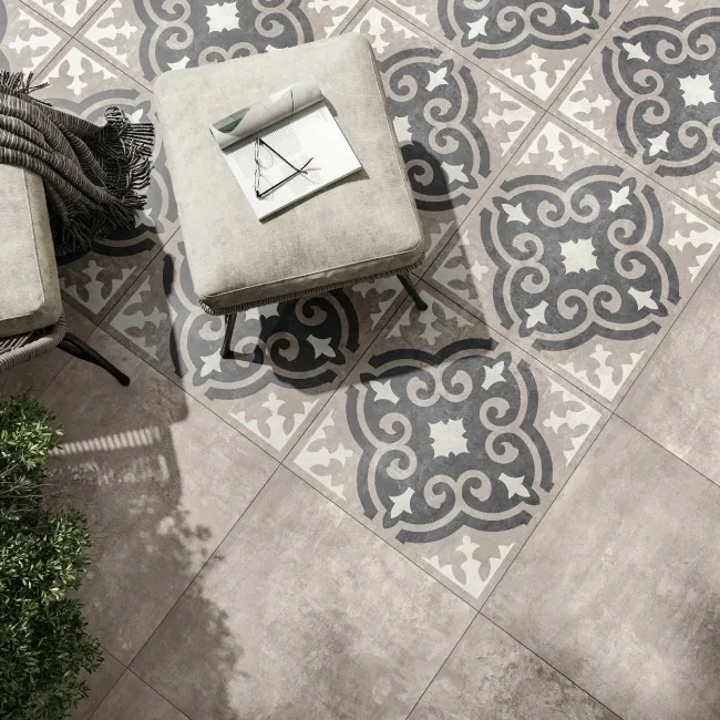 Porto Decor Grey Concrete Effect Matt Porcelain Outdoor Slab Tile