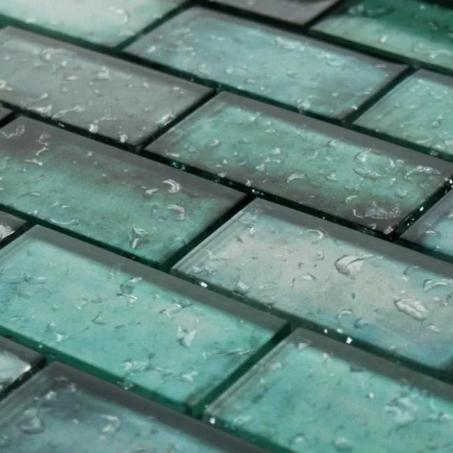 Raindrop Green Glass Mosaic 300x300