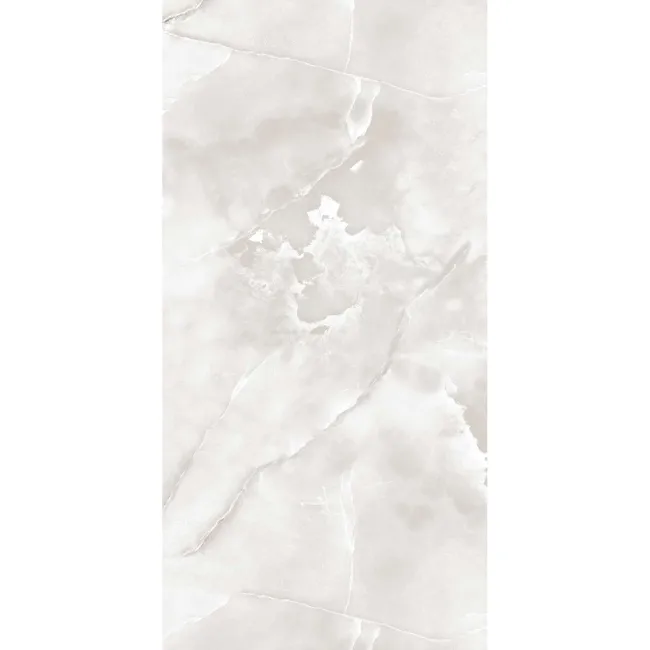 Reale Light Grey Onyx Marble Effect Polished Porcelain Tile