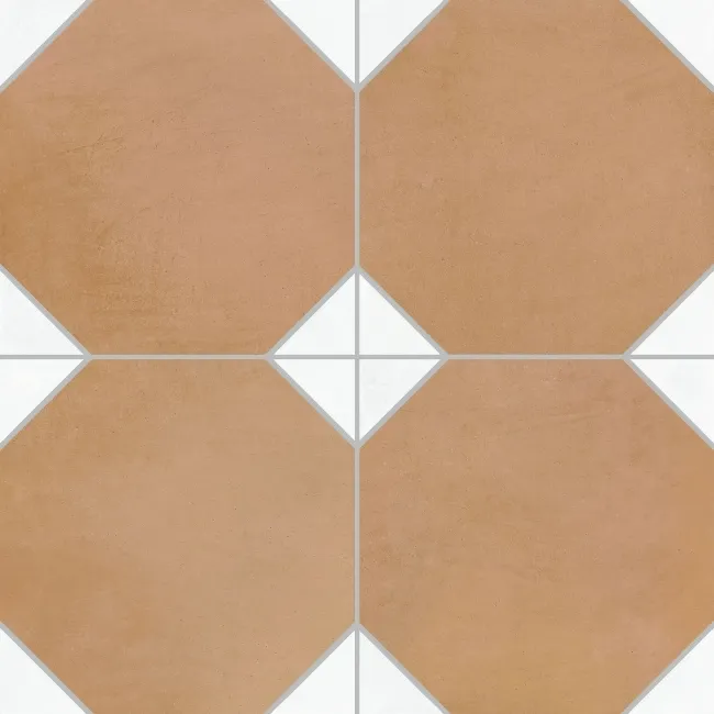 Dover Light Terracotta Effect White Matt Porcelain Tile