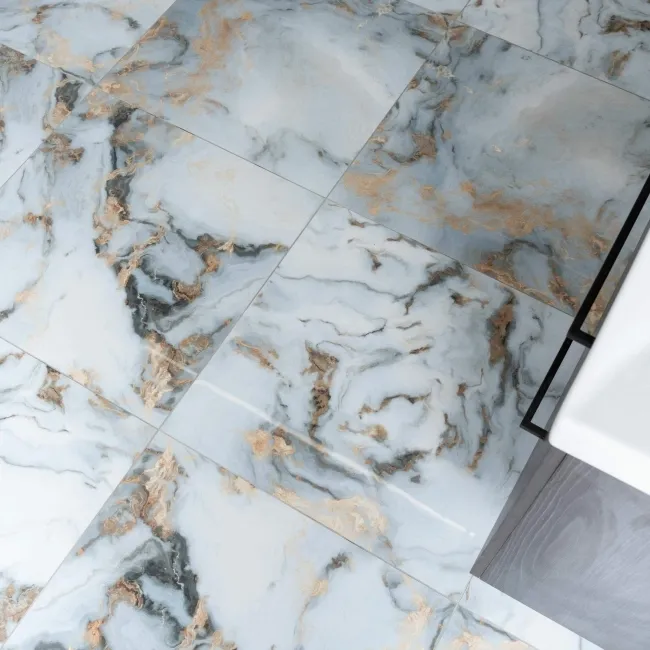 Sky White Marble Effect Polished Porcelain Floor Tile