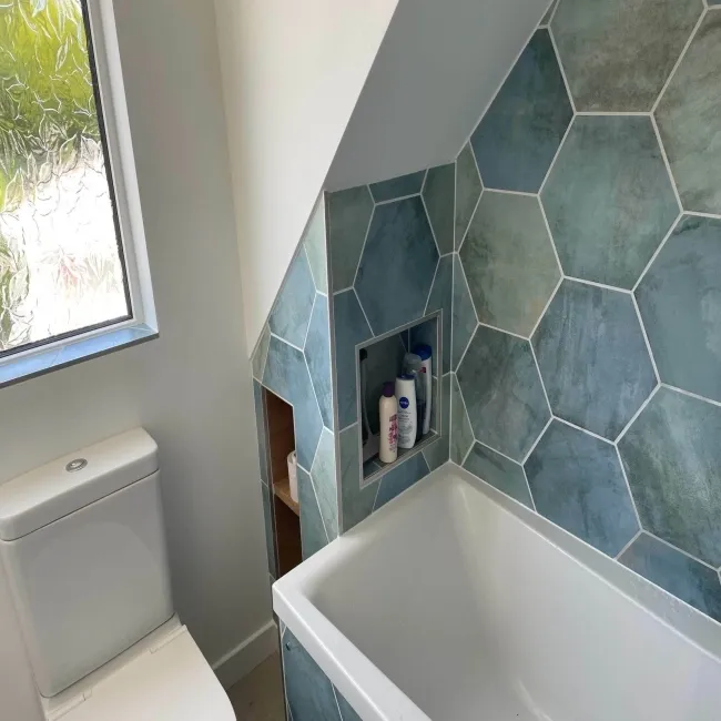 Oasis Aquamarine Hexagon Matt Porcelain Wall and Floor Tile