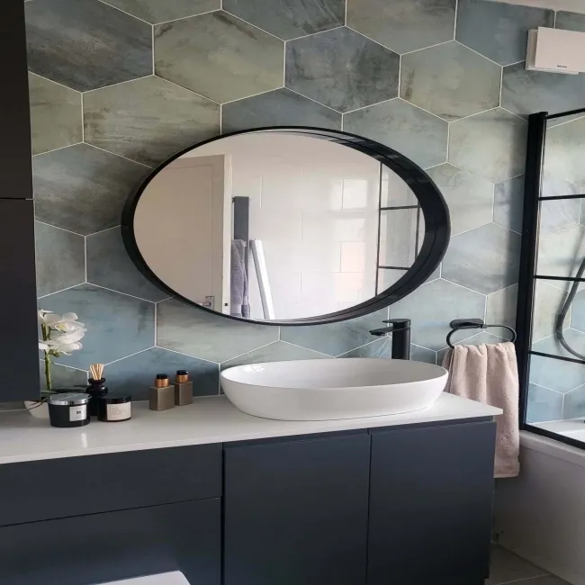 Oasis Aquamarine Hexagon Matt Porcelain Wall and Floor Tile