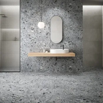 Jaya Graphite Terrazzo Effect Matt Porcelain Wall and Floor Tile