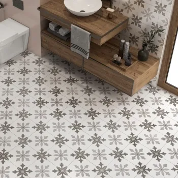 Cornwall Grey Patterned Matt Ceramic Wall & Floor Tile
