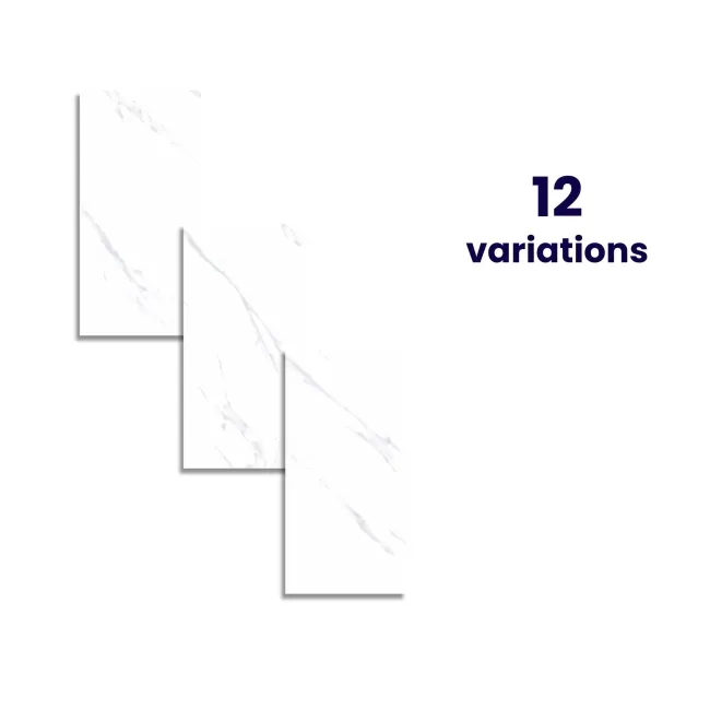 Alaskan Calacatta White Marble Effect Polished Porcelain Wall and Floor Tile