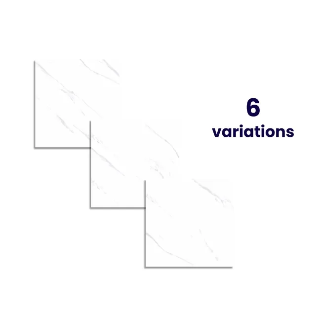 Alaskan Calacatta White Marble Effect Matt Porcelain Floor Tile