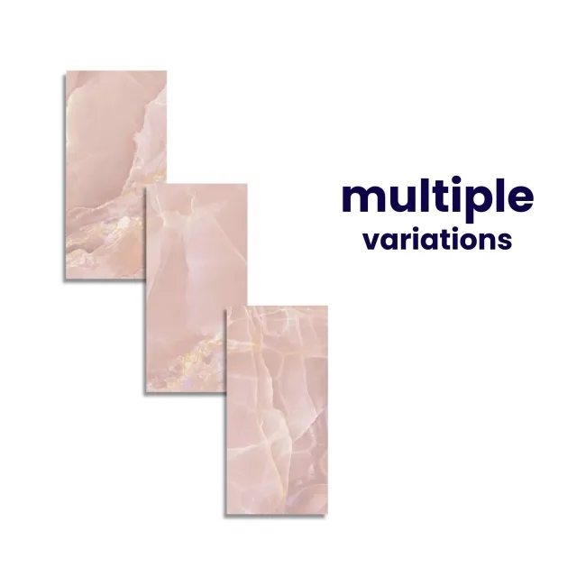 Onyx Marble Effect Rose Pink Polished Porcelain Wall and Floor Tile