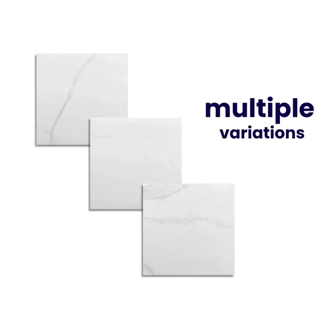 Carrara White Gloss Marble Effect Floor Tile