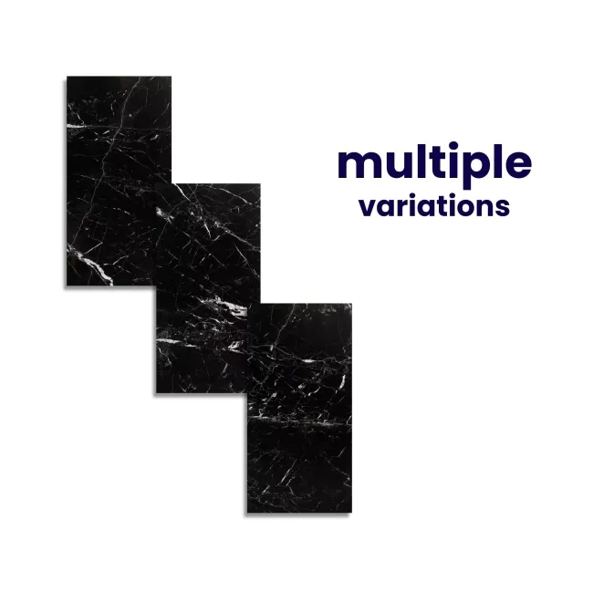 Sky Black Marble Effect Polished Porcelain Wall and Floor Tile