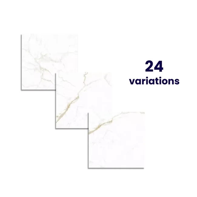 Carrera Gold Marble Effect Rectified Polished Porcelain Floor Tile