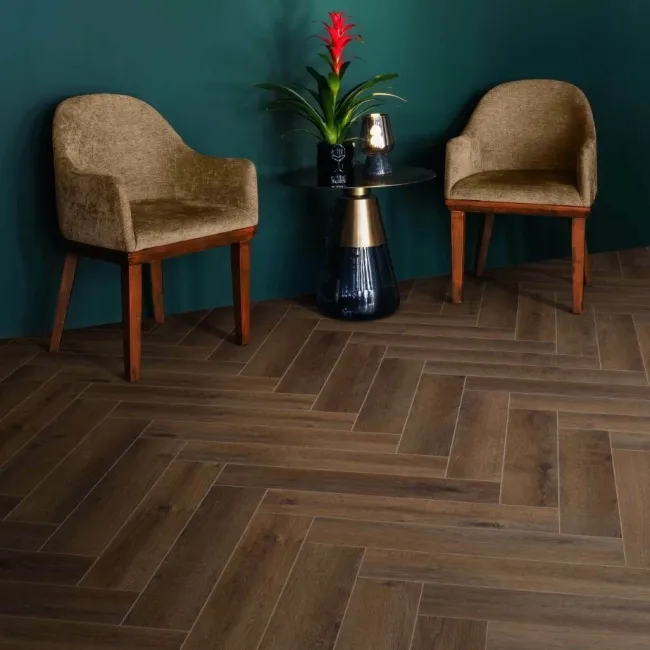 Alsek Tan Herringbone Luxury Click Vinyl Flooring 5mm
