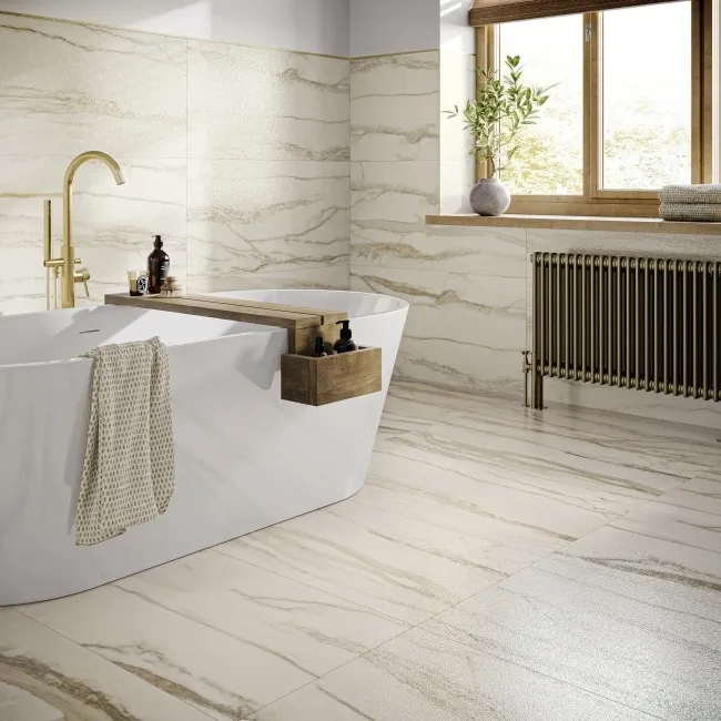 Amazonas Green Marble Effect Semi Polished Porcelain Tile