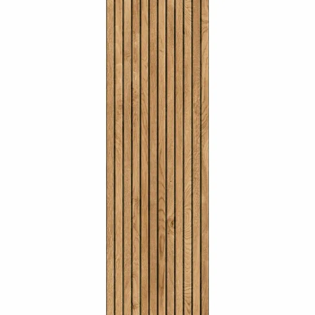 Bandwood Dark Oak Slatted Wood Effect Matt Ceramic Wall Tile