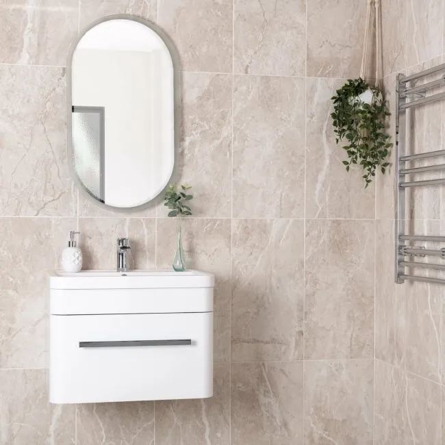 Bernini Marfil Gloss Marble Effect Ceramic Wall Tile