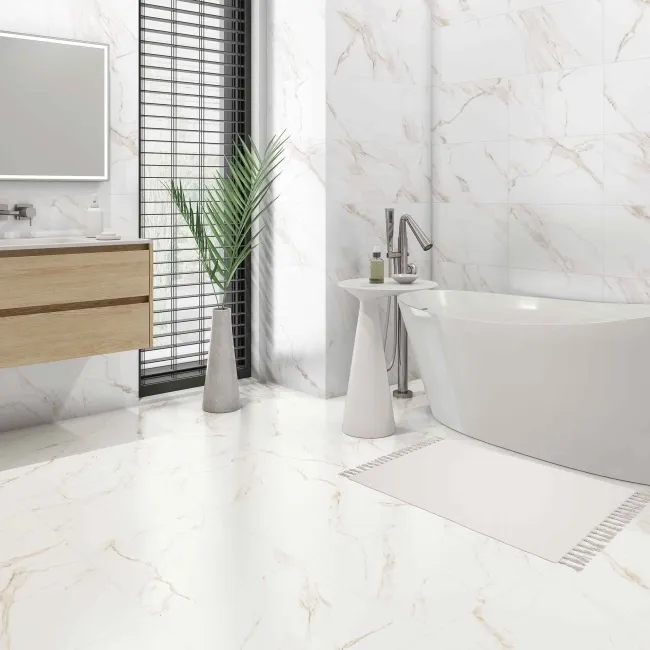 Carrara Gold Marble Effect Matt Ceramic Wall Tile