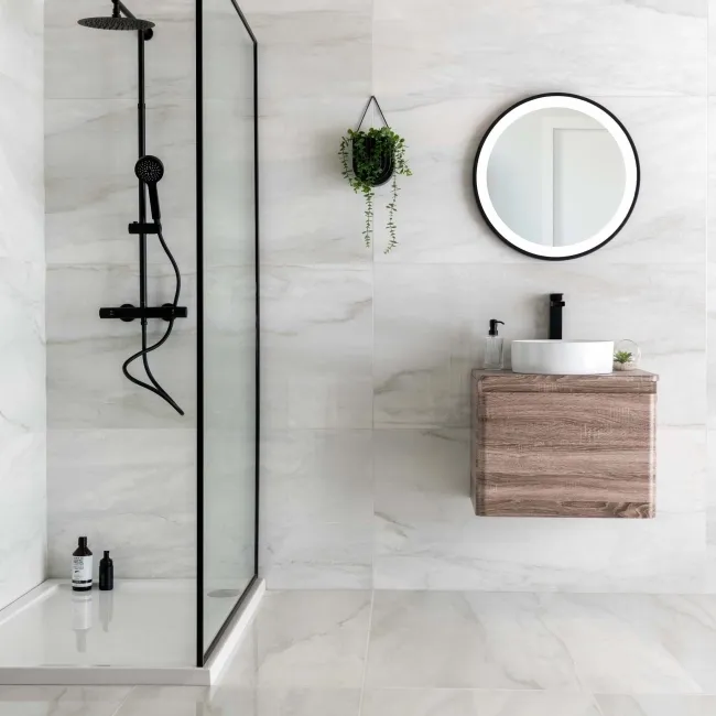 Delicatto White Marble Effect Polished Porcelain Wall and Floor Tile