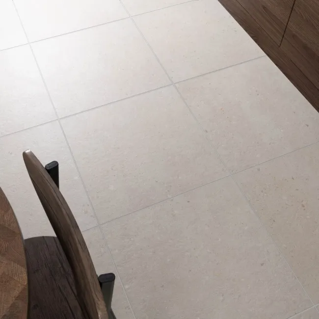 Flakestone Cream Concrete Effect Matt Porcelain Floor Tile