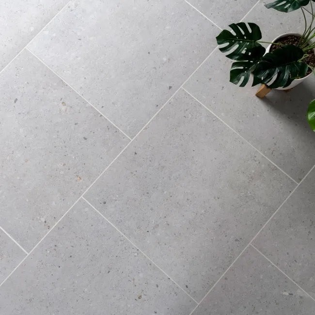 Flakestone Grey Concrete Effect Matt Porcelain Floor Tile