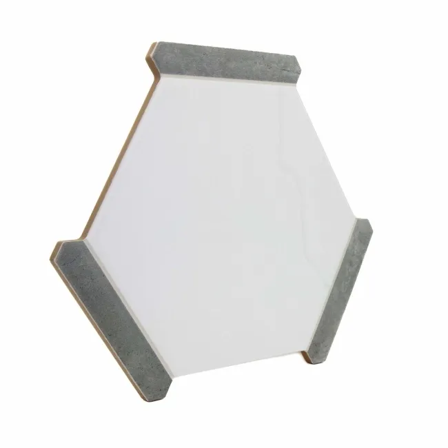 Fusion White Marble Effect & Stone Border Hexagon Tile