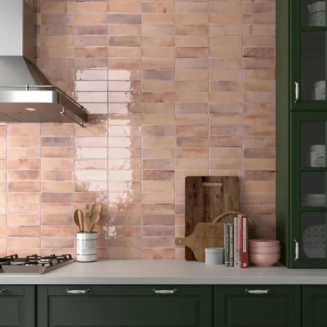 Luma Pink Gloss Ceramic Wall Tile